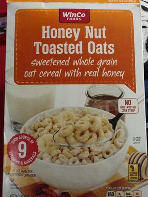 Honey Nut Toasted Oats Sweetened Whole Grain Oat Cereal With Real Honey, Honey Nut Toasted Oats
