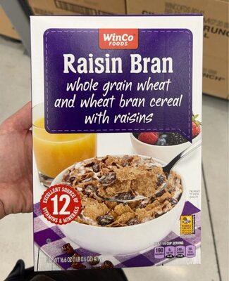 Raisin Bran Whole Grain Wheat And Wheat Bran Cereal With Raisins, Raisin Bran