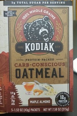 Maple Almond Protein-Packed Carb-Conscious Oatmeal, Maple Almond