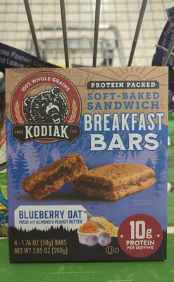 Blueberry Oat Soft-Baked Sandwich Breakfast Bars, Blueberry Oat