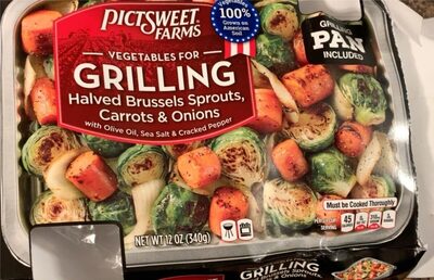 Vegetables For Grilling, Halved Brussels Sprouts, Carrots & Ons Frozen Veg