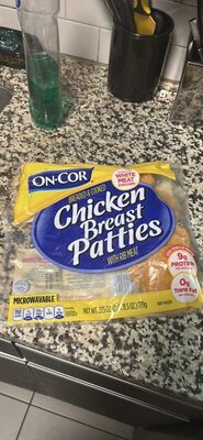 Chicken Breaded & Cooked Breast Patties With Rib Meat, Chicken