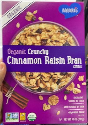 Organic Cinnamon Raisin Bran Crunch Cereal, Cinnamon