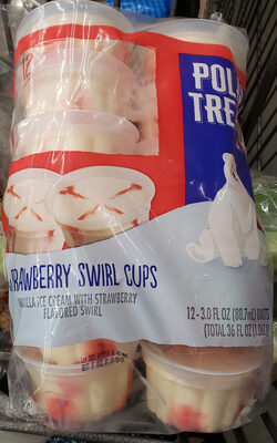 Strawberry Swirl Vanilla Ice Cream With Strawberry Flavored Swirl Cups, Strawberry Swirl
