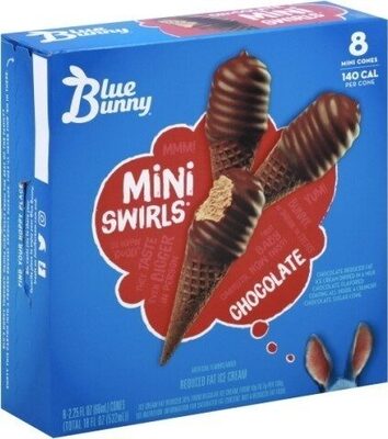 Mini Swirils Chocolate Flavored Frozen Dairy Dessert Cones, Chocolate