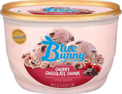 Cherry Chocolate Chunk Cherry Flavored Frozen Dairy Dessert Cherry Chunks, Dark Chocolate Flakes, Cherry Chocolate Chunk