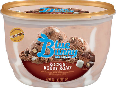 Rockin' Rocky Road Chocolate Frozen Dairy Dessert, Marshmallow Flavored Swirls, Chocolate Flavored Dipped Almonds, Rockin' Rocky Road