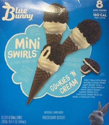 Mini Swirls Cookies 'N Cream Flavor Frozen Dairy Dessert, Cookies 'N Cream
