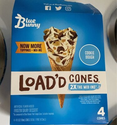 Cookie Dough Vanilla Frozen Dairy Dessert With Other Natural Flavors With Cookie Dough Pieces, Fudge Swirls, Fudge Filled Bunnies, Chocolaty Topping And Whipped Cream Flavored Topping In A Sugar Cone, Cookie Dough