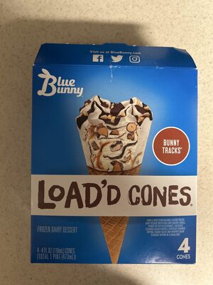 Vanilla Frozen Dairy Dessert With Fudge And Caramel Swirls, Peanut Butter Filled Bunnies, Chocolaty Coated Peanuts, Chocolaty Topping, Peanut Halves And Whipped Cream Flavored Topping In A Sugar Cone, Vanilla