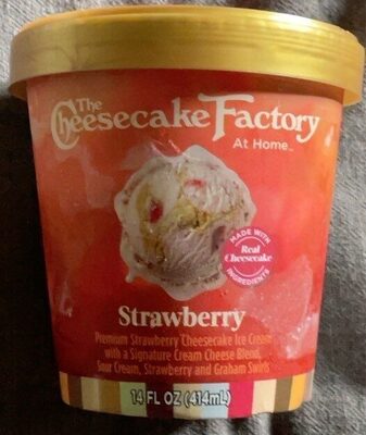 Strawberry Premium Strawberry Cheesecake Ice Cream With A Signature Cream Cheese Blend, Sour Cream, Strawberry And Graham Swirl, Strawberry