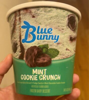 Mint Cookie Crunch Mint Frozen Dairy Dessert, Fudge Swirls, Mint Chocolate Cookie Chunks, Mint Cookie Crunch