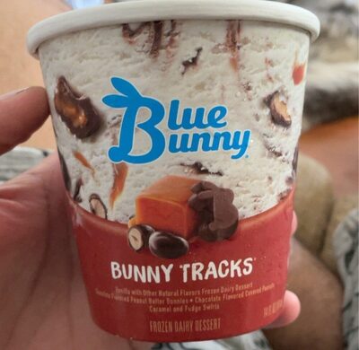 Bunny Tracks Vanilla Frozen Dairy Dessert, Chocolate Flavored Peanut Butter Bunnies, Chocolate Flavored Covered Peanuts, Caramel And Fudge Swirls, Bunny Tracks