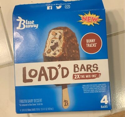 Vanilla With Other Natural Flavors Frozen Dairy Dessert Filled With Caramel Swirl And Chocolate Flavored Peanut Butter Bunnies Topped With Caramel Sauce Dipped In Milk Chocolate Flavored Coating And Peanuts Bars, Vanilla Chocolate