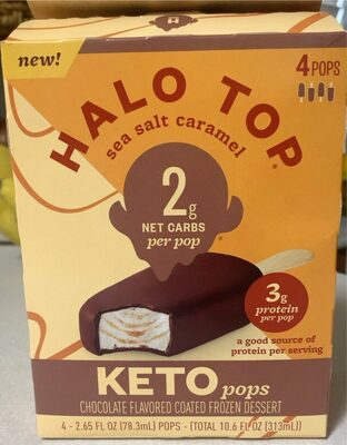 Sea Salt Caramel Chocolate Flavored Coated Frozen Dessert Keto Pops, Sea Salt Caramel