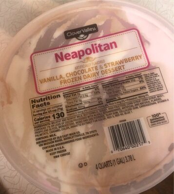 Neapolitan Vanilla, Chocolate & Strawberry Frozen Dairy Dessert, Neapolitan