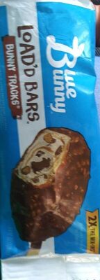 Load'D Bars,T-Bunny Tracks Vanilla Frozen Dairy Dessert Filled With Caramel Swirls And Chocolate Flavored Peanut Butter Bunnies Topped With Caramel Sauce Dipped In Milk Chocolate Flavored Coating And Peanuts Load'D Bars, Bunny Tracks
