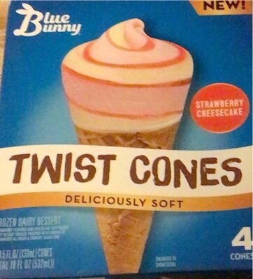 Strawberry Cheesecake Twist Cones Frozen Dairy Dessert, Strawberry Cheesecake