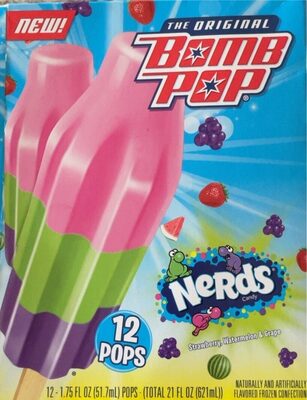 The Original Nerds Strawberry, Watermelon & Grape Pops, Strawberry; Watermelon; Grape