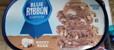 Rocky Road Chocolate Frozen Dairy Dessert With Marshmallow Flavored Ribbon And Chocolate Flavored Coated Almonds, Rocky Road