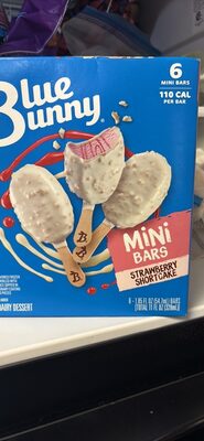 Mini Bars Strawberry Shortcake Frozen Frozen Dairy Dessert, Strawberry