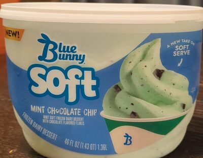 Mint Chocolate Chip Soft Frozen Dairy Dessert, Mint; Chocolate Chip