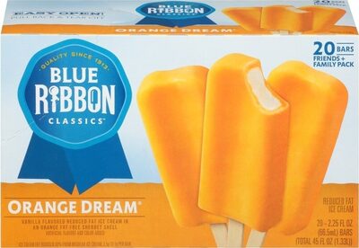 Orange Dream Vanilla Frozen Dairy Dessert In An Orange Fat Free Sherbet Shell Bars, Orange Dream