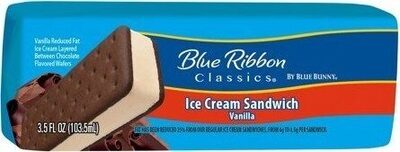 Vanilla Frozen Dairy Dessert Layered Between Chocolate Wafers Sandwich, Vanilla