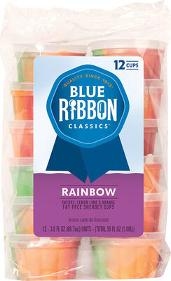 Rainbow Cherry, Lemon Lime & Orange Fat Free Sherbet Cups, Rainbow