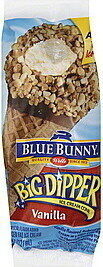 Vanilla Frozen Dairy Dessert In A Sugar Cone Dipped In Chocolate Flavored Coating Topped With Peanuts And Cone Pieces, Vanilla