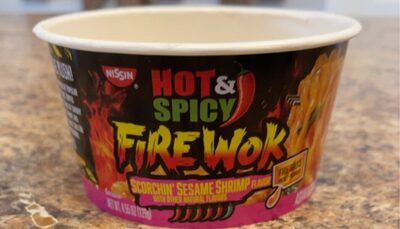 Hot & Spicy Fire Wok Scorchin' Sesame Shrimp Flavor Stir Fry Asian Noodles In Sauce, Scorchin' Sesame Shrimp