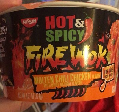 Hot & Spicy Fire Wok Molten Chili Chicken Flavor Stir Fry Asian Noodles In Sauce, Molten Chili Chicken