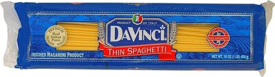 Enriched Macaroni Product, 100% Durum Wheat Semolina Thin Spaghetti