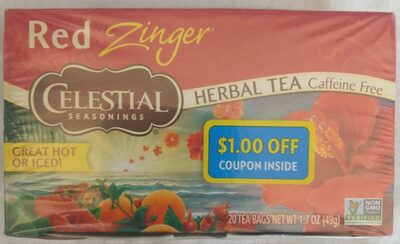 Red Zinger Caffeine Free Herbal Tea Bags, Red Zinger