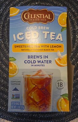 Sweetened Tea With Lemon Flavored Cold Brew Iced Black Tea Bags, Sweetened Tea With Lemon
