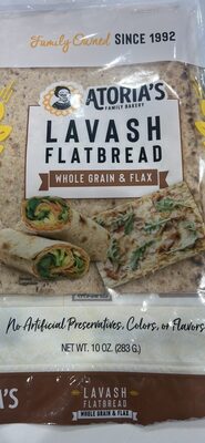 Whole Grain & Flax Lavash Flatbreads, Whole Grain & Flax
