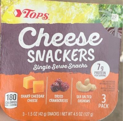 Cheese Snackers Single Serve Snacks, Sharp Cheddar Cheese, Dried Cranberries, Sea Salted Cashews