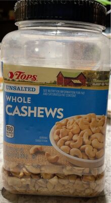 Unsalted Whole Cashews, Unsalted