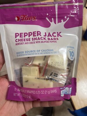 Pepper Jack Monterey Jack Cheese With Jalapeno Peppers Snack Bars, Pepper Jack
