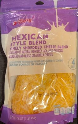Mexican 4 Cheese Blend Monterey Jack, Mild Cheddar, Asadero And Queso Quesadilla Fancy Shredded Cheese, Mexican 4 Cheese Blend