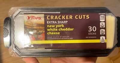 Extra Sharp New York White Cheddar Cracker Cuts Cheese Slices, Extra Sharp New York White Cheddar