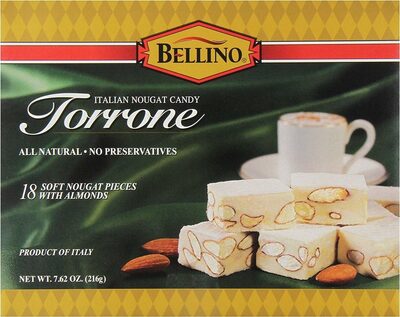 Italian Soft Nougat With Almonds Traditional Torrone
