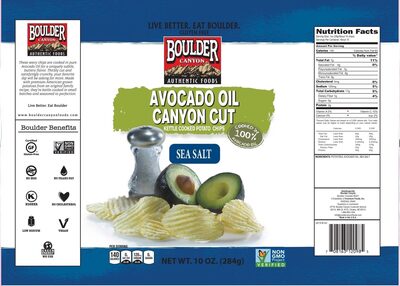 Avocado Oil Canyon Cut Kettle Cooked Potato Chips, Sea Salt