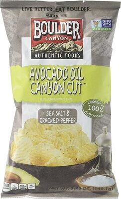 Sea Salt & Cracked Pepper Avocado Oil Kettle Style Potato Chips, Sea Salt & Cracked Pepper Avocado Oil