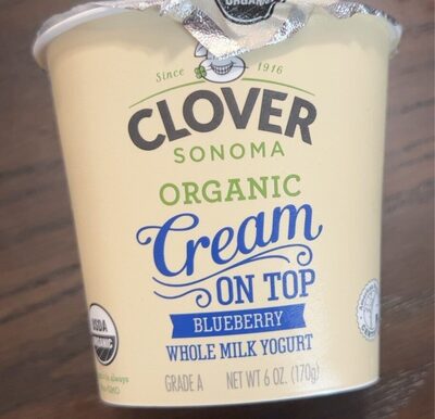 Blueberry Cream On Top Organic Whole Milk Yogurt, Blueberry