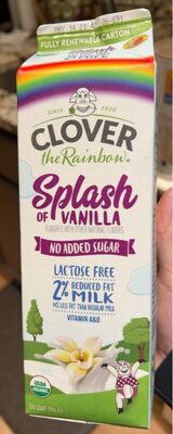 Splash Of Vanilla 2% Lactose Free Reduced Fat Milk, Splash Of Vanilla