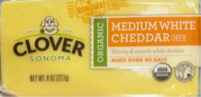 Organic Medium Velvety & Smooth White Cheddar Cheese, Medium White Cheddar