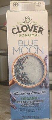 Blueberry Lavender Flavored Organic 2% Reduced Fat Blue Moon Milk, Blueberry Lavender