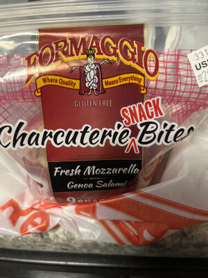 Fresh Mozzarella With Genoa Salami Charcuterie Snack Bites, Fresh Mozzarella With Genoa Salami