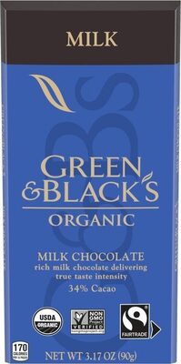 Milk Organic 34% Cacao Chocolate, Milk